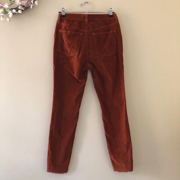 Corduroy Pants Raw Hem Burnt Orange Size 27 - Picture 3 of 7